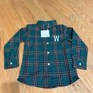Busy Bees Smocks 4T “W” Christmas button down NWT